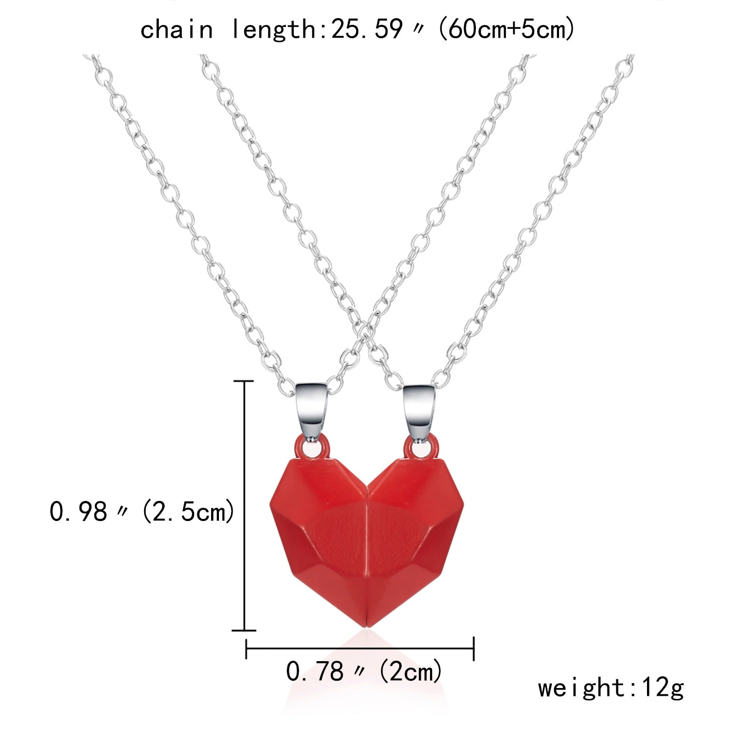 Magnetic  Astronaut Lovers Heart Pendant