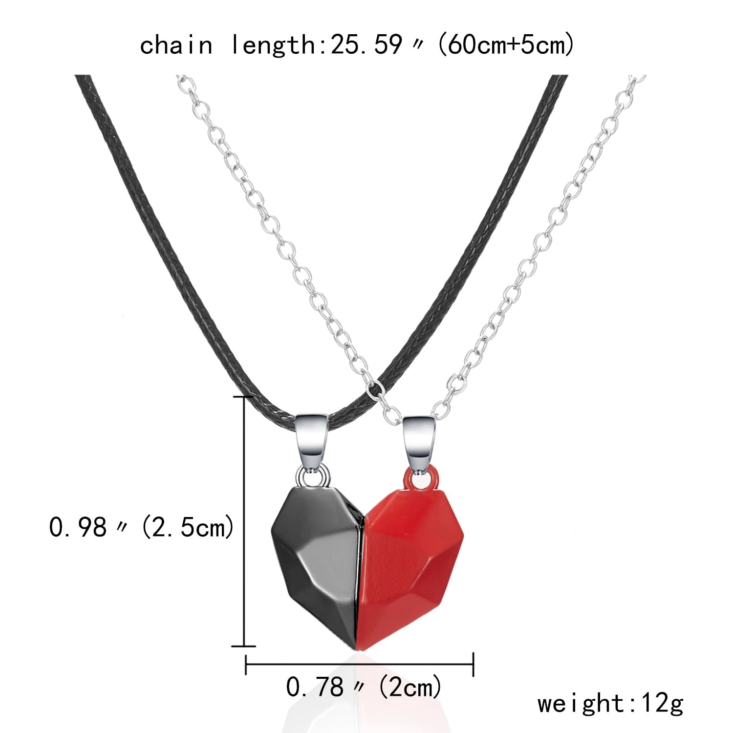 Magnetic  Astronaut Lovers Heart Pendant