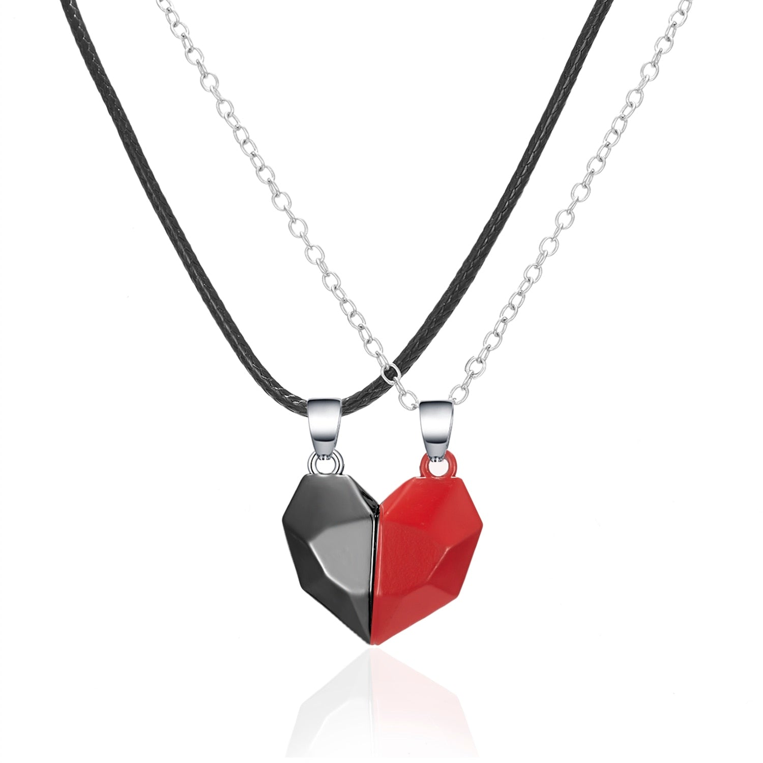 Magnetic  Astronaut Lovers Heart Pendant