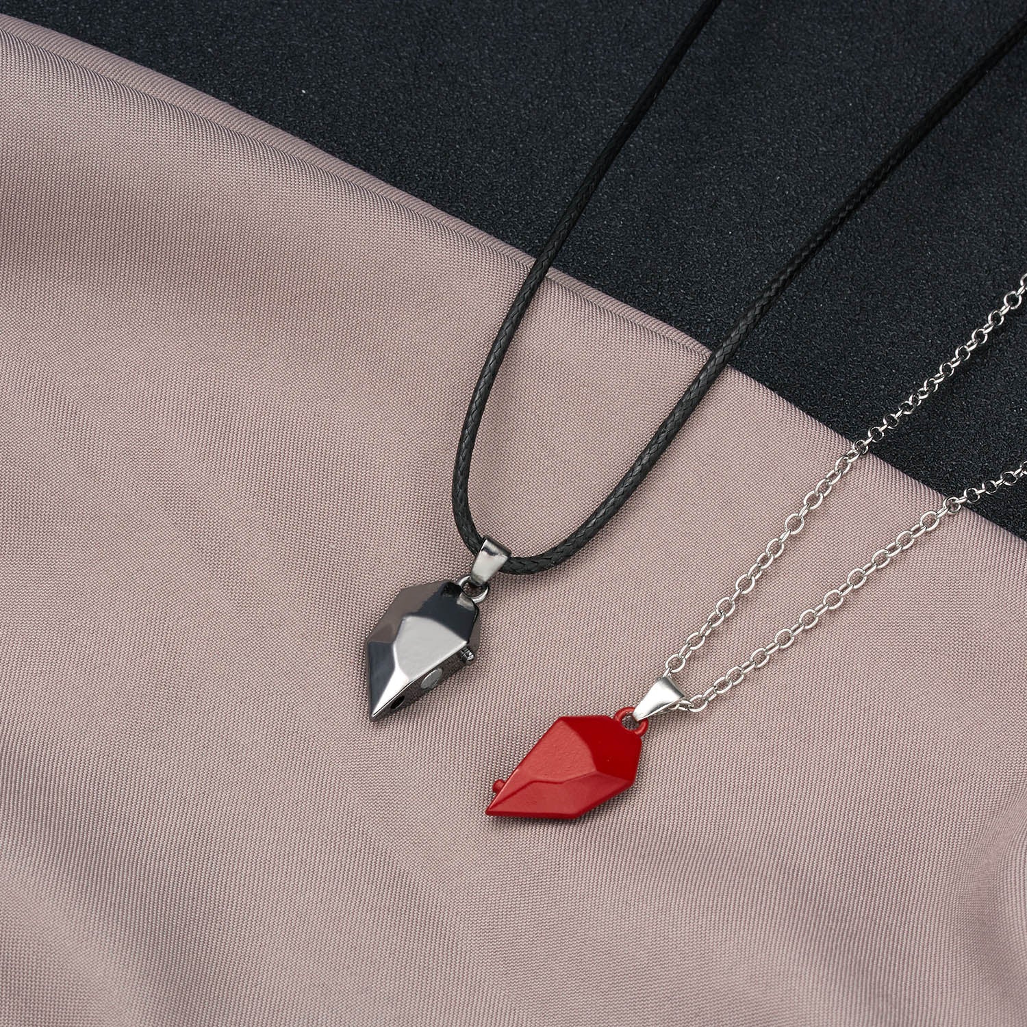 Magnetic  Astronaut Lovers Heart Pendant