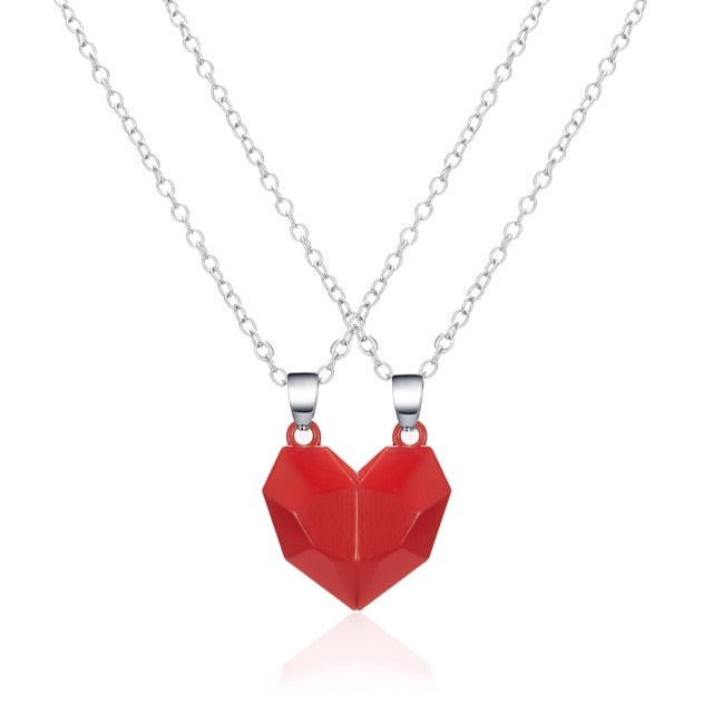 Magnetic  Astronaut Lovers Heart Pendant