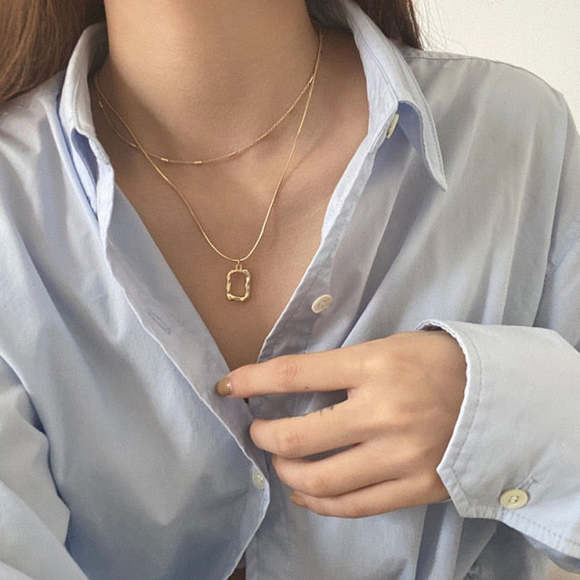 Thick Chain Toggle Clasp Gold Necklaces