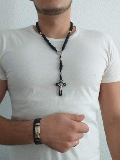 Vintage Cross Bracelet Men's Charm Jewelry Religious Bracelet