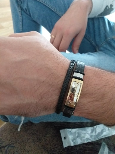Vintage Cross Bracelet Men's Charm Jewelry Religious Bracelet