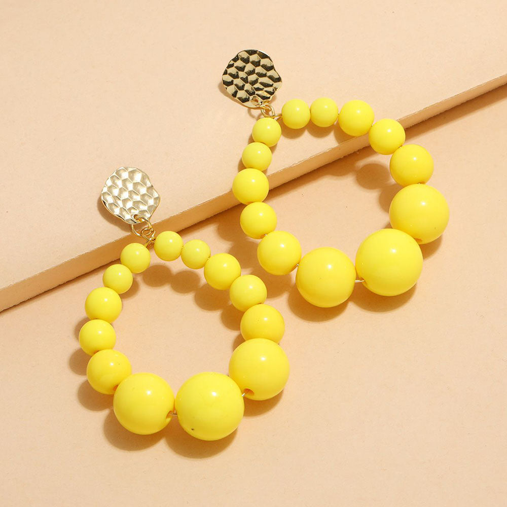 Bohemian Color Bead Hyperbol Earrings