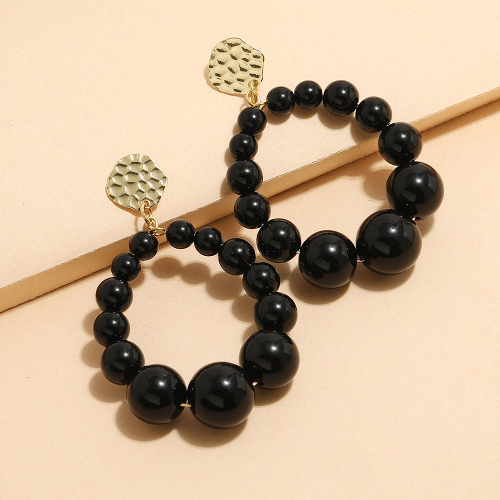 Bohemian Color Bead Hyperbol Earrings