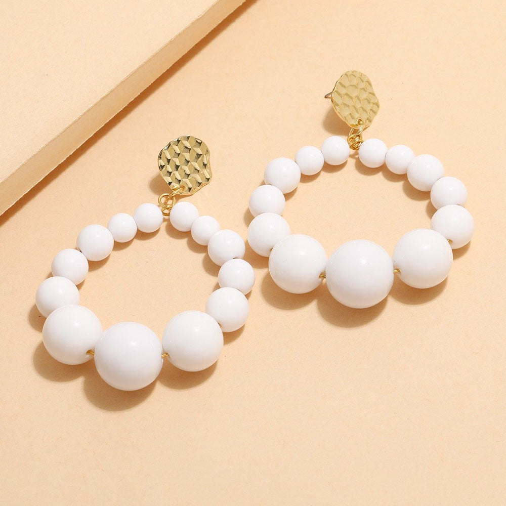 Bohemian Color Bead Hyperbol Earrings