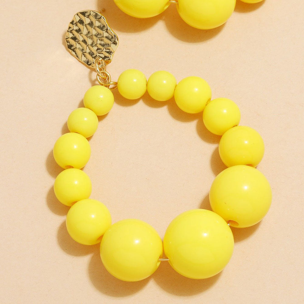 Bohemian Color Bead Hyperbol Earrings