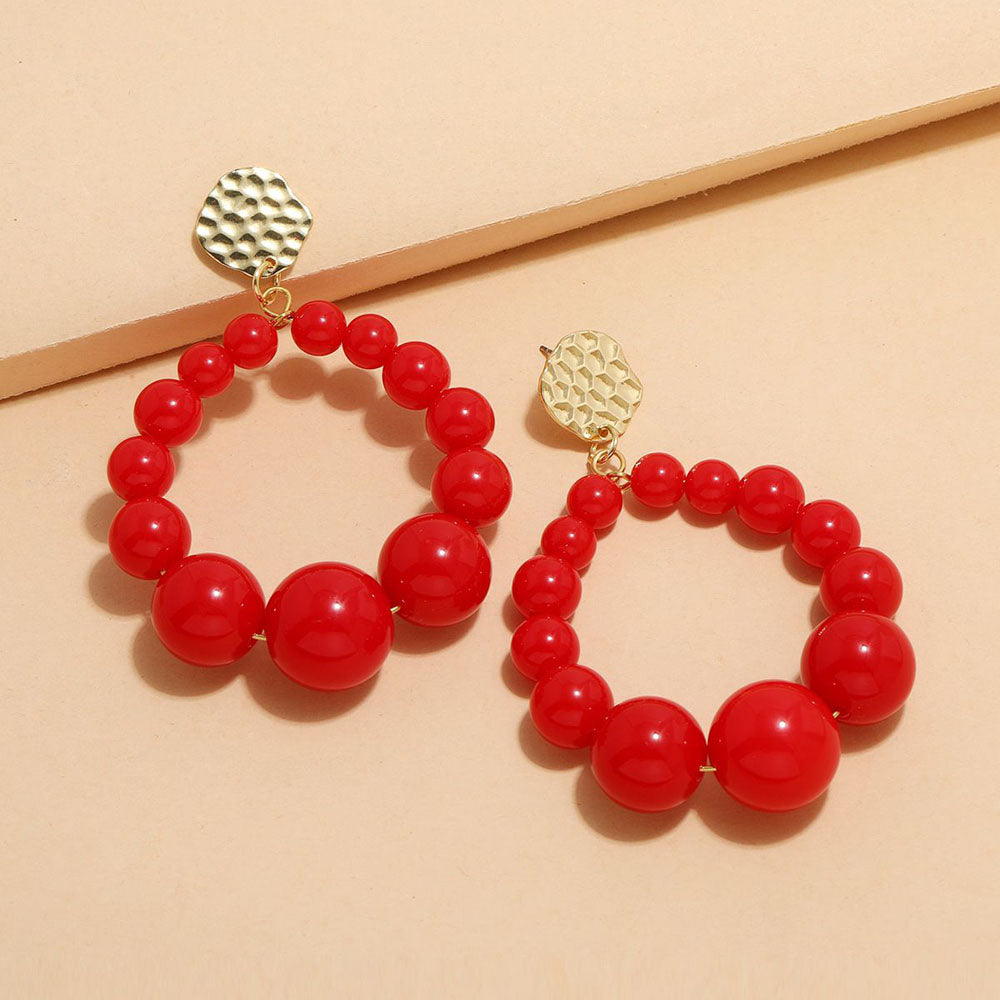 Bohemian Color Bead Hyperbol Earrings