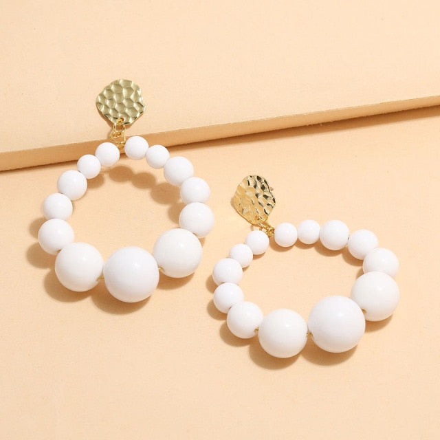Bohemian Color Bead Hyperbol Earrings