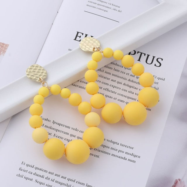 Bohemian Color Bead Hyperbol Earrings