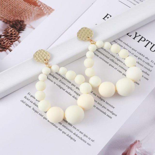 Bohemian Color Bead Hyperbol Earrings