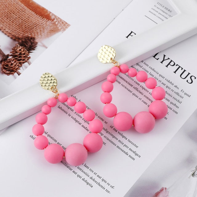 Bohemian Color Bead Hyperbol Earrings