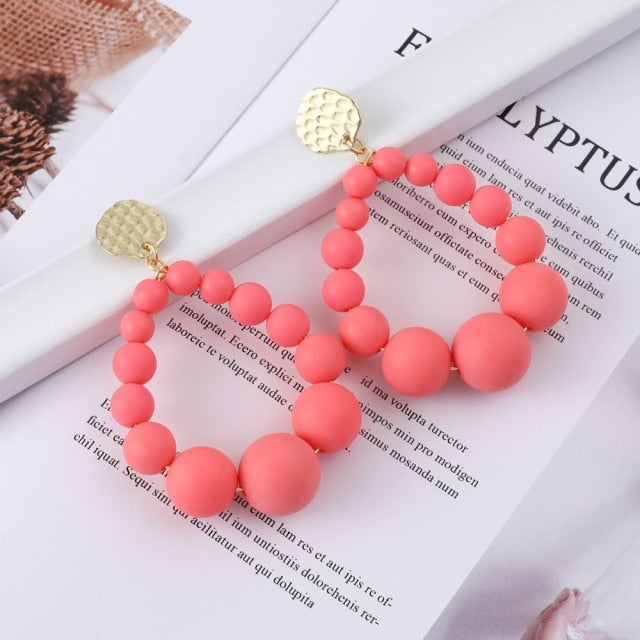Bohemian Color Bead Hyperbol Earrings