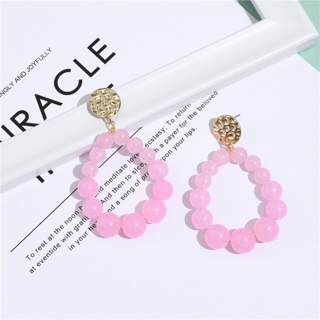 Bohemian Color Bead Hyperbol Earrings
