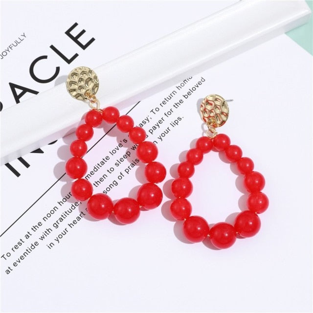 Bohemian Color Bead Hyperbol Earrings