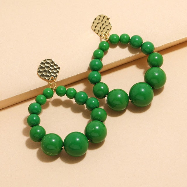 Bohemian Color Bead Hyperbol Earrings