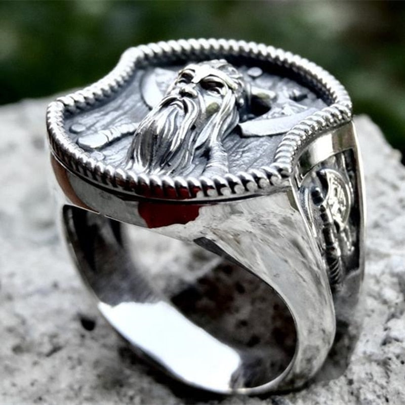 Viking 316L Stainless Steel  Thor Hammer Double Axe Rings
