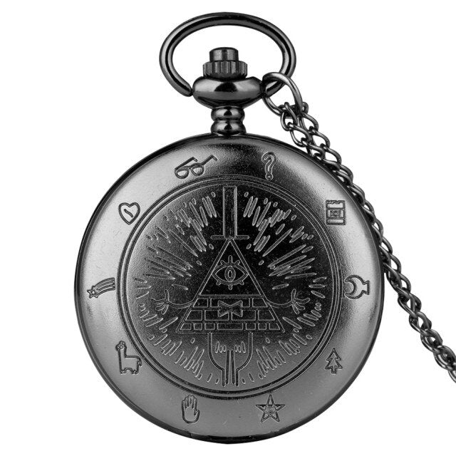 Retro Bronze / Black / Retro Grey Bill Cipher  Theme Quartz Pocket Watch