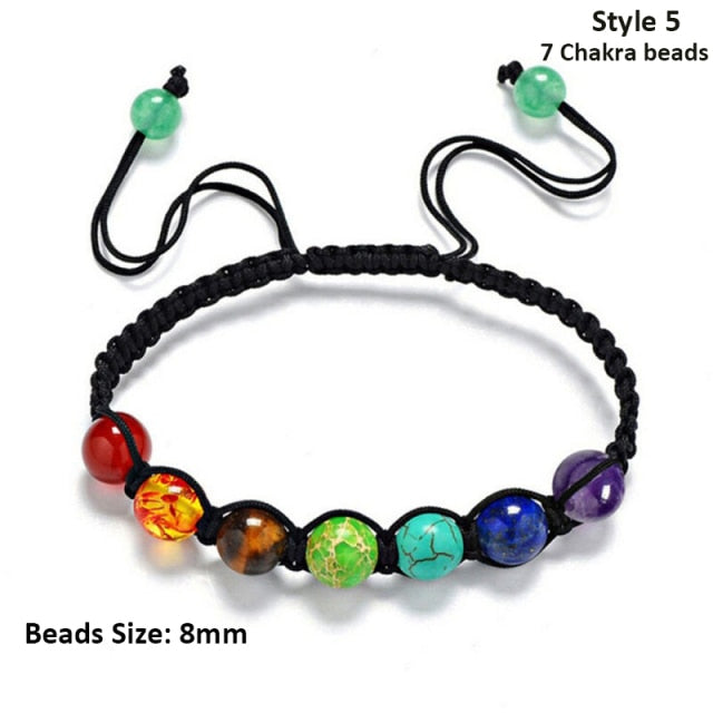 Natural 7 Chakra Bead Stone Bracelets for Women