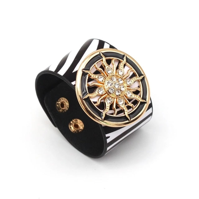 Wide Circle Buckle Bracelet & Bangles Adjustable Wrap Bracelet