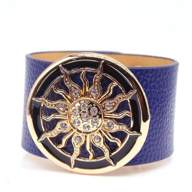 Wide Circle Buckle Bracelet & Bangles Adjustable Wrap Bracelet