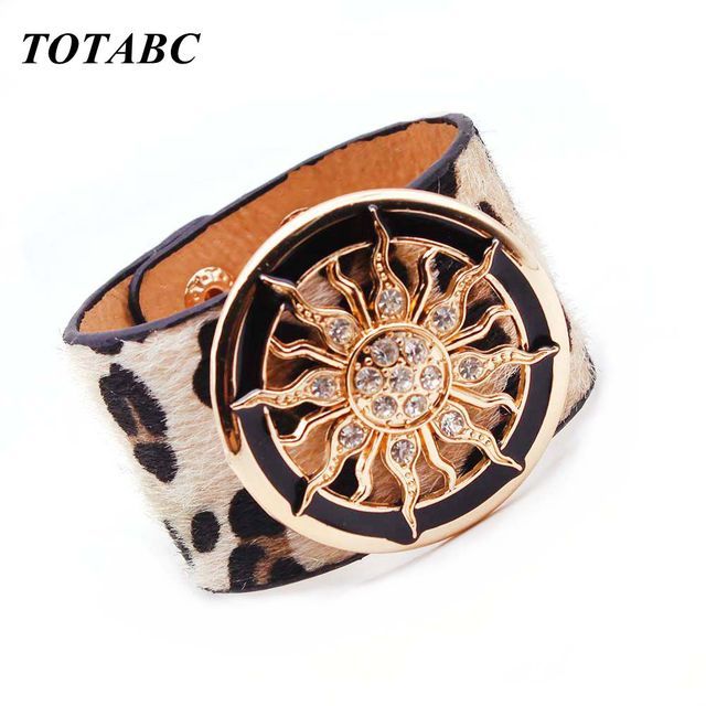 Wide Circle Buckle Bracelet & Bangles Adjustable Wrap Bracelet
