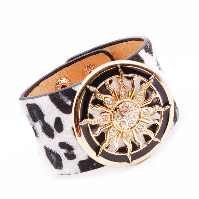 Wide Circle Buckle Bracelet & Bangles Adjustable Wrap Bracelet