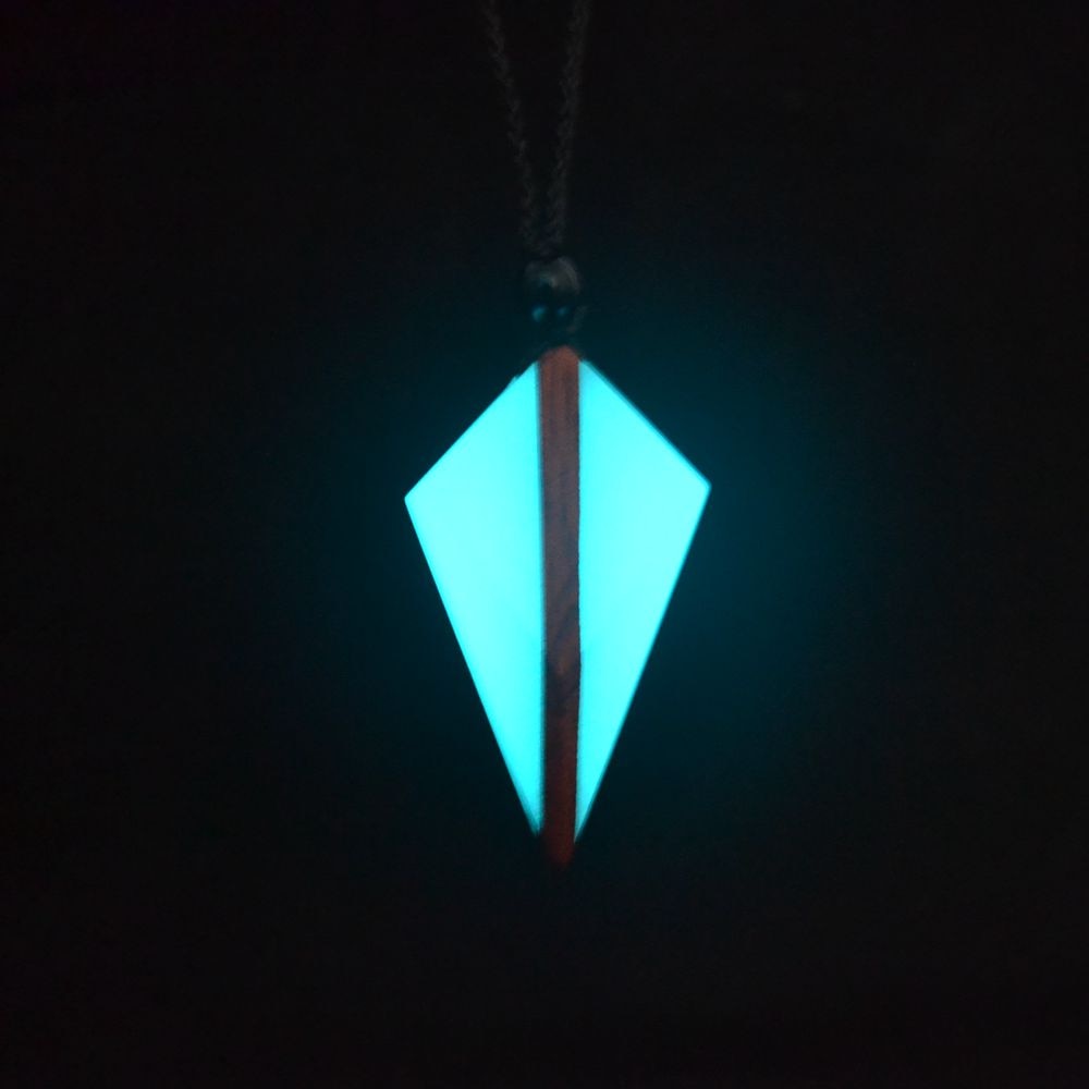 luminous necklace pendant at night