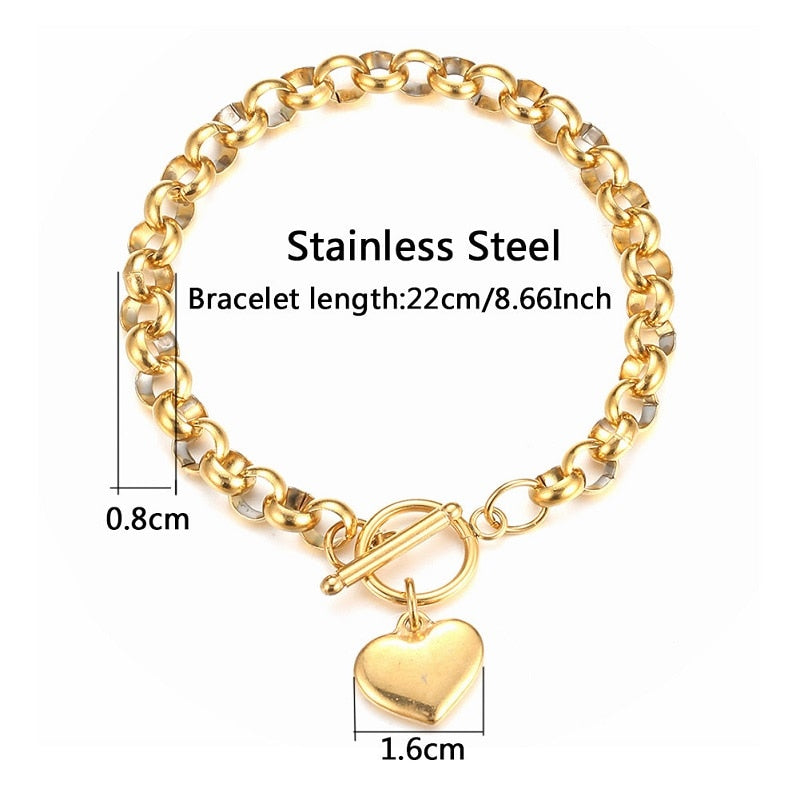 Fashion Bow Cuff Crystal Rhinestones Gold Heart Bracelet