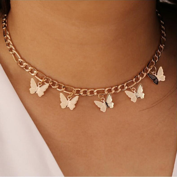 Goth Butterfly Neck Pendants