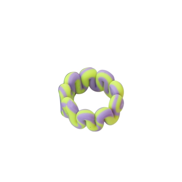 Bohemia Colorful Stripe Geometric Wide Rings for Women