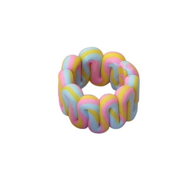 Bohemia Colorful Stripe Geometric Wide Rings for Women