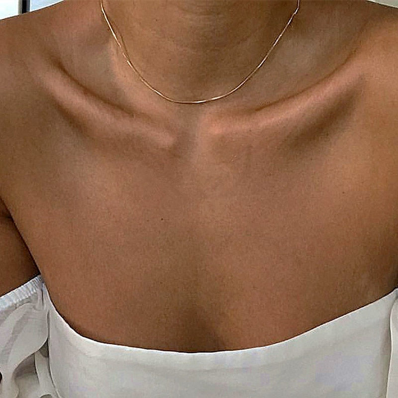 Women Neck Chain Gold Color Choker Necklaces