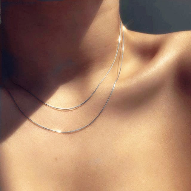 Women Neck Chain Gold Color Choker Necklaces