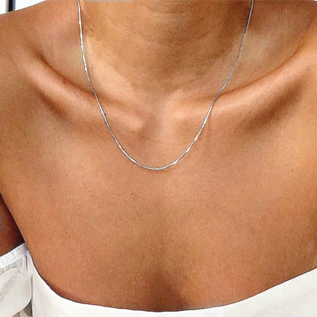 Women Neck Chain Gold Color Choker Necklaces