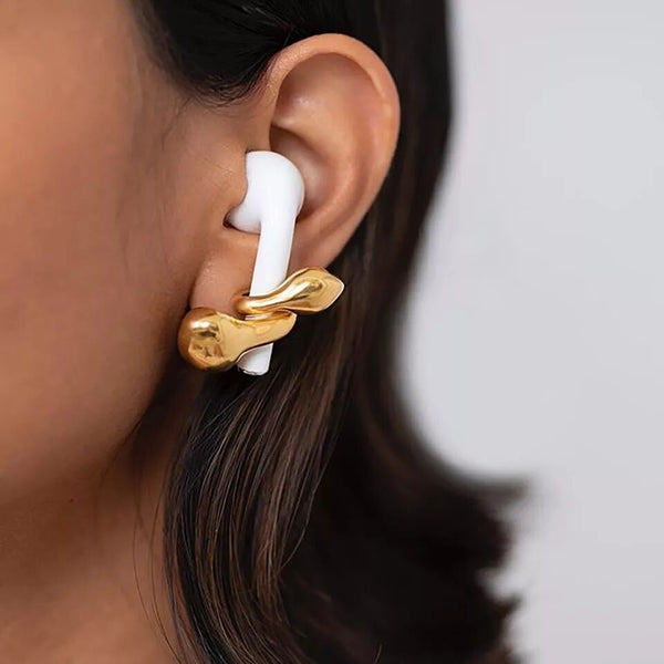Anti-Lost Earring Gold Strap Wireless Earphone Holder