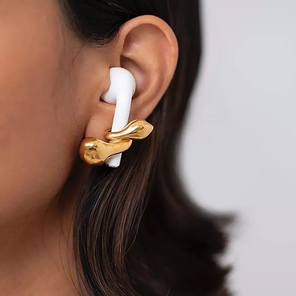 Anti-Lost Earring Gold Strap Wireless Earphone Holder