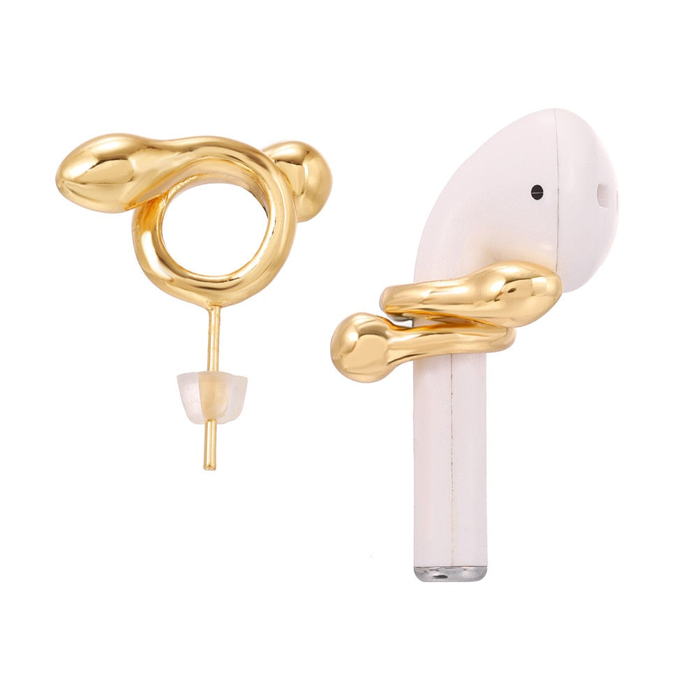 Anti-Lost Earring Gold Strap Wireless Earphone Holder