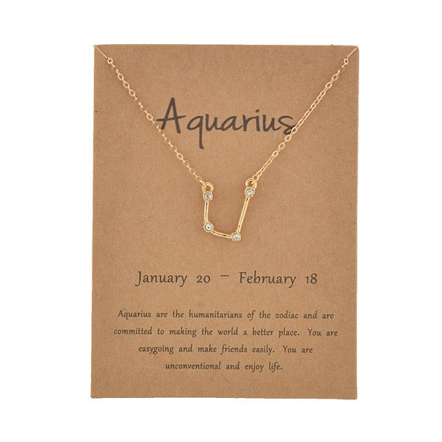 Female Elegant Star Zodiac Sign 12 Constellation Necklaces