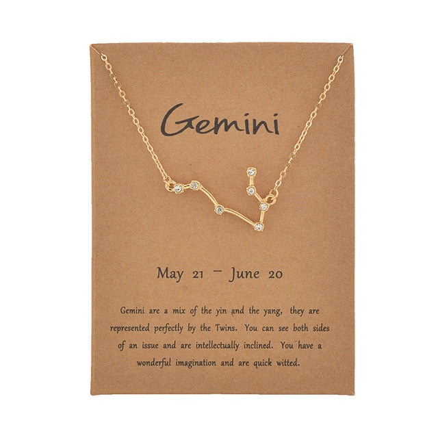 Female Elegant Star Zodiac Sign 12 Constellation Necklaces