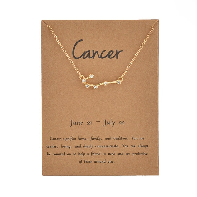 Female Elegant Star Zodiac Sign 12 Constellation Necklaces