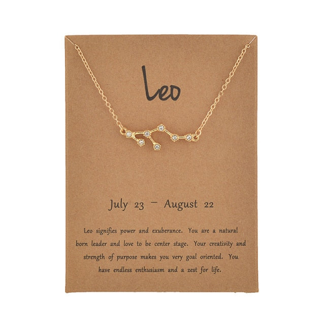Female Elegant Star Zodiac Sign 12 Constellation Necklaces