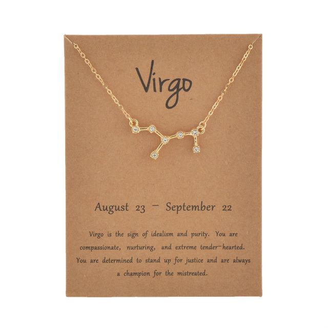 Female Elegant Star Zodiac Sign 12 Constellation Necklaces
