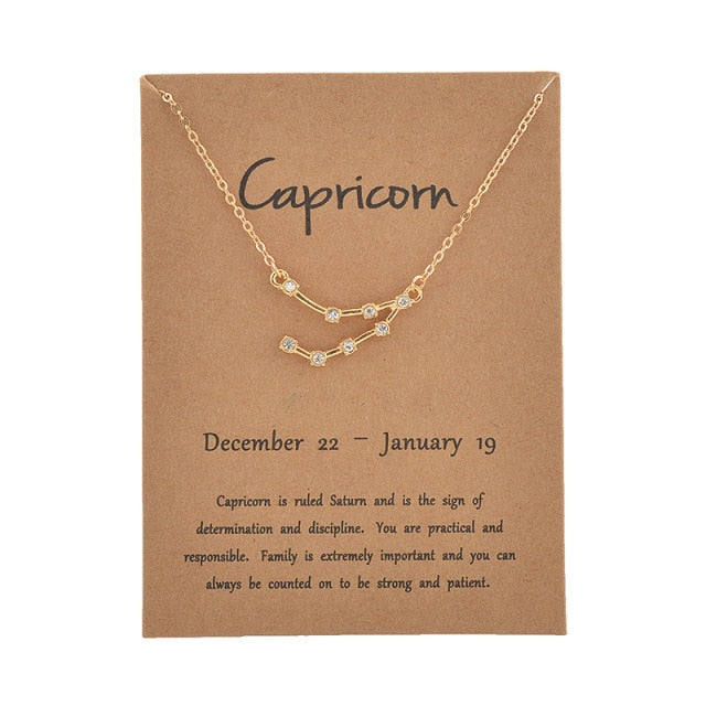 Female Elegant Star Zodiac Sign 12 Constellation Necklaces