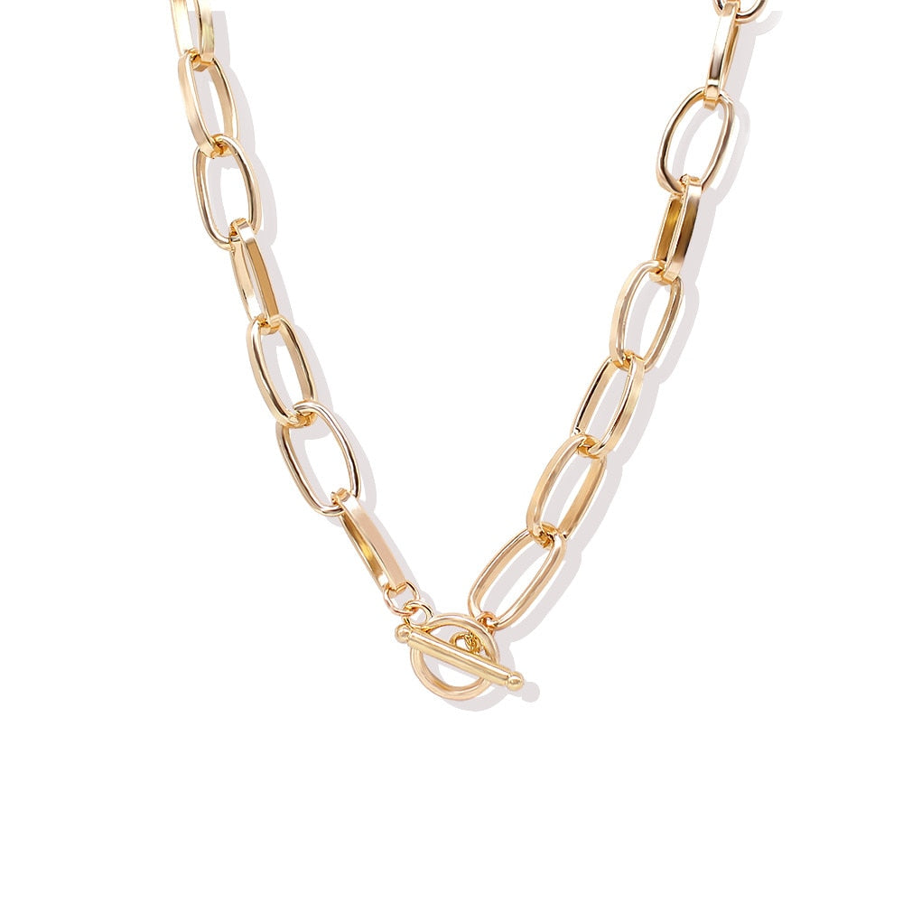 Punk Neck Chain Gold Color Kpop On the Neck Pendant