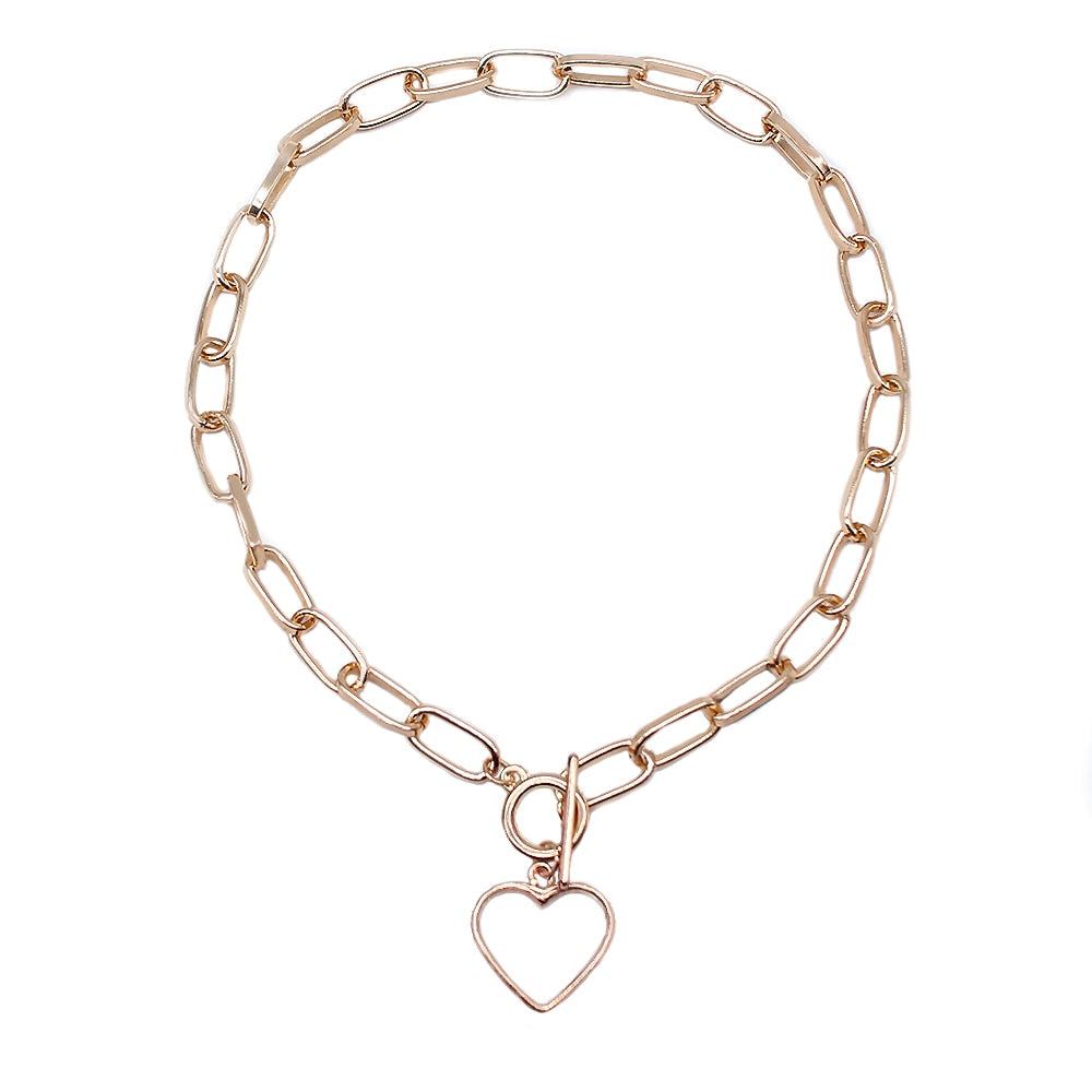 Punk Neck Chain Gold Color Kpop On the Neck Pendant