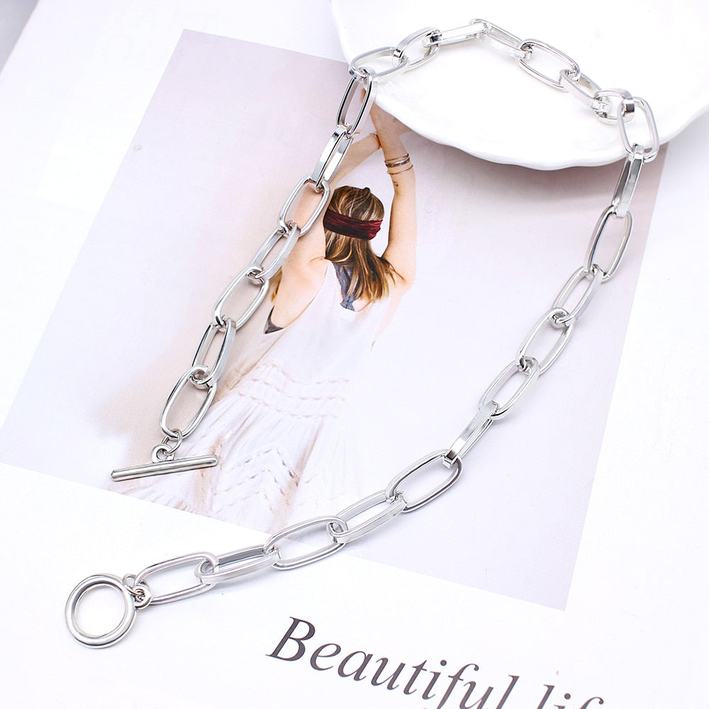 Punk Neck Chain Gold Color Kpop On the Neck Pendant