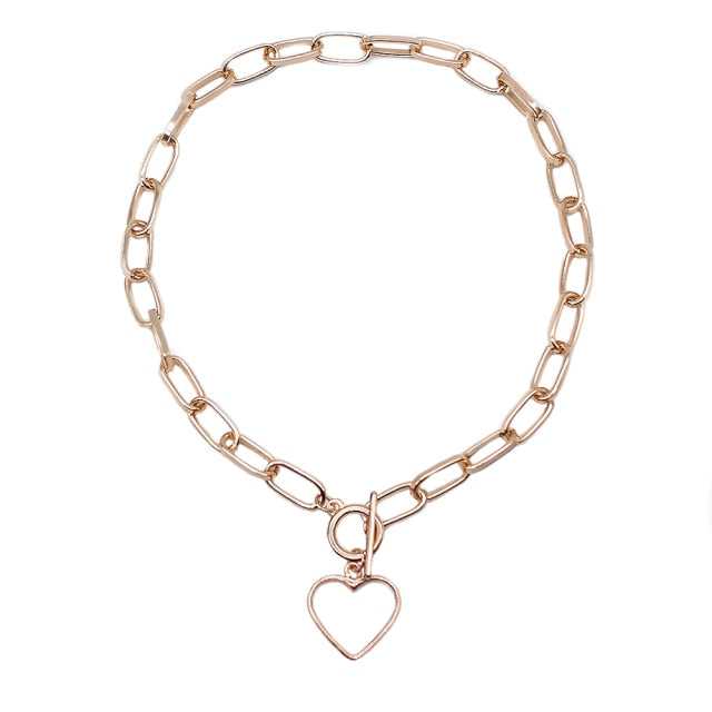 Punk Neck Chain Gold Color Kpop On the Neck Pendant