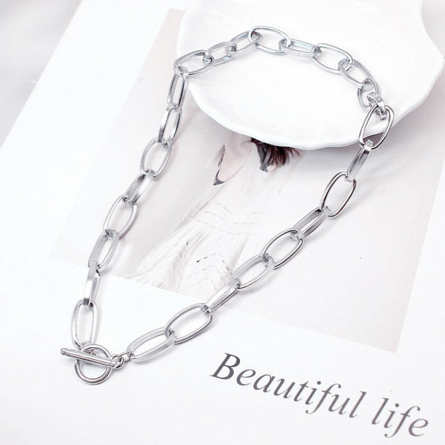Punk Neck Chain Gold Color Kpop On the Neck Pendant